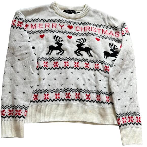 Simplee Merry Christmas Reindeer Sweater Women’s S - Picture 1 of 6